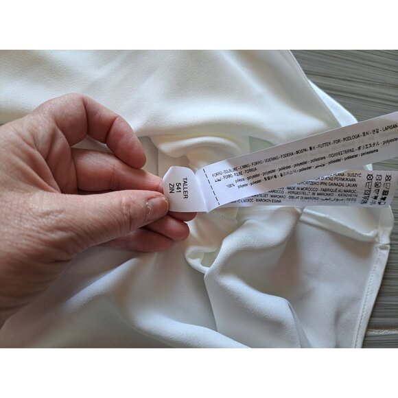 Zara Viral Satin White Dress Size Large Strappy Back Silky Midi Sleeveless Large - Picture 14 of 14